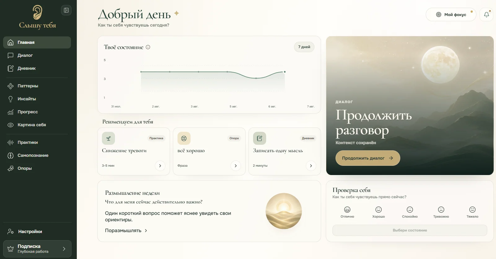 Интерфейс Слышу тебя: состояние, продолжение диалога, практики и личные наблюдения
